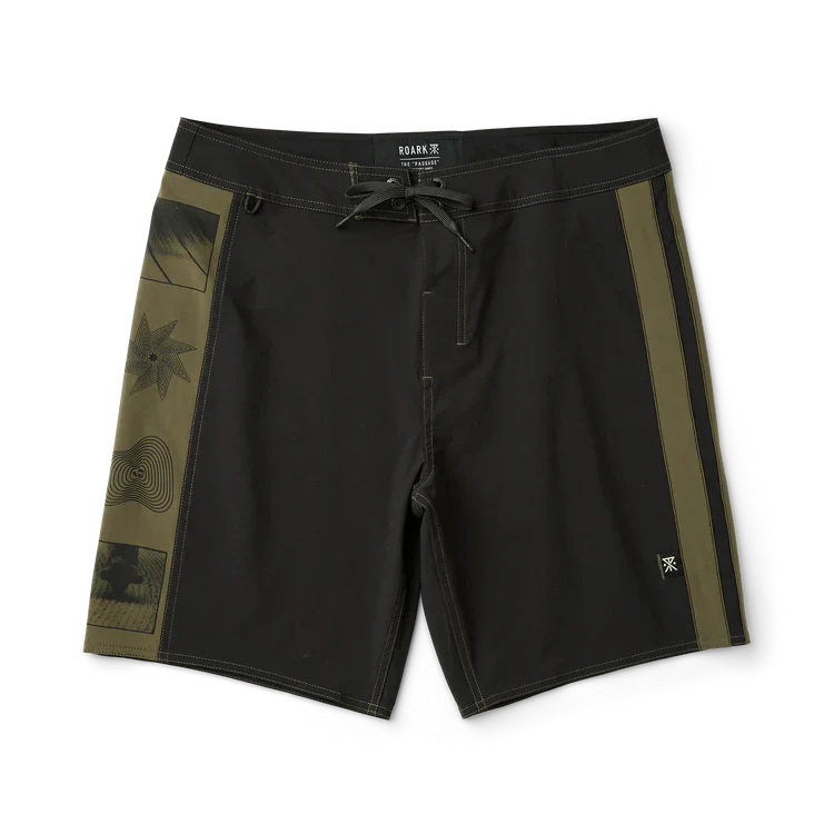 ROARK PASSAGE PANEL BOARDSHORT - BLACK