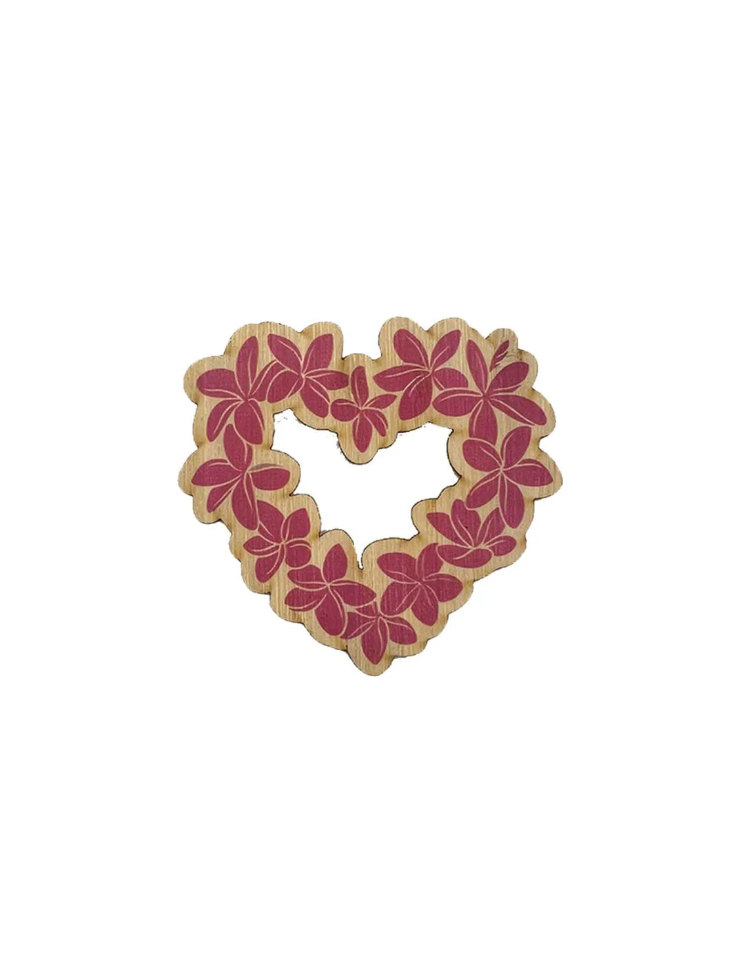 PLUMERIA HEART BAMBOO STICKER