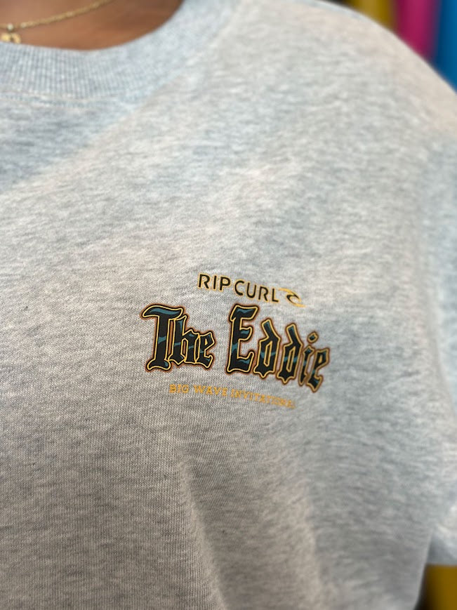 RIP CURL EDDIE WOULD GO CREW NECK WOMENS SWEATSHIRT - GREY MARLE - Image 3