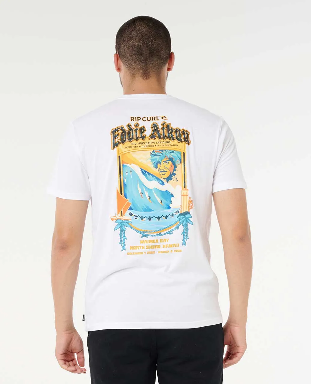RIP CURL EDDIE WOULD GO POSTER ART TEE - WHITE