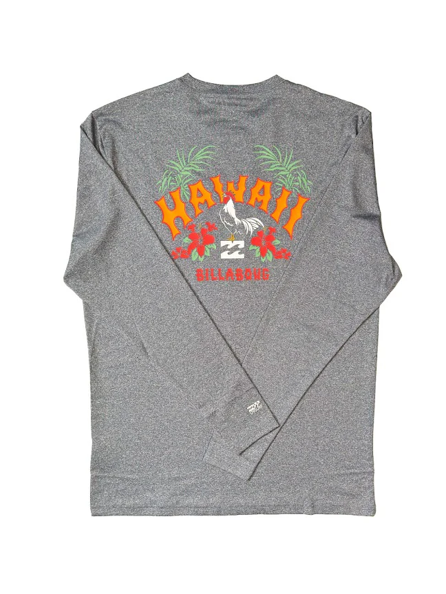BILLABONG ROOSTER ARCH RTHI LONG SLEEVE SURF SHIRT - GRAY
