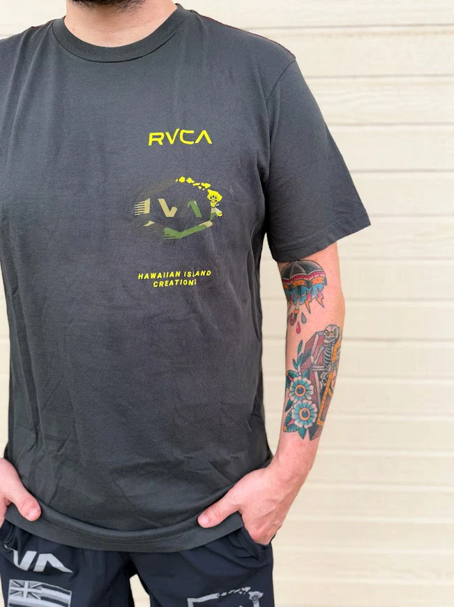 RVCA X HIC SHADOW HEX TEE - BLACK (PTK) - Image 2
