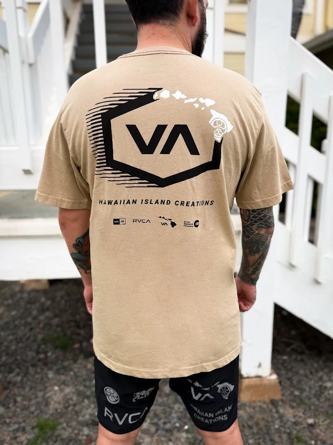 RVCA X HIC SHADOW HEX TEE - KHAKI