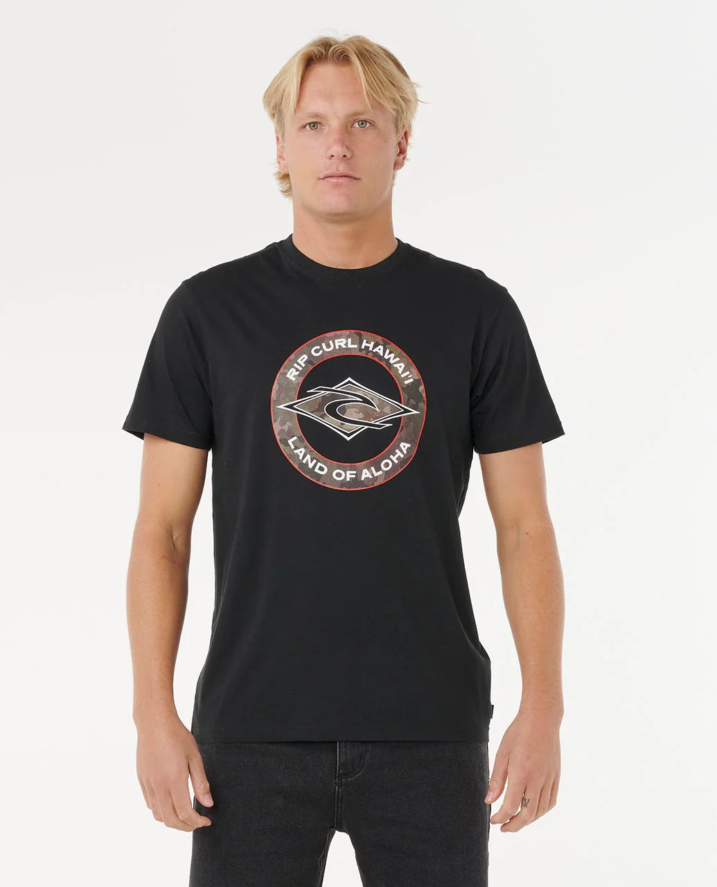 RIP CURL STAPLE FILL HAWAII TEE - BLACK