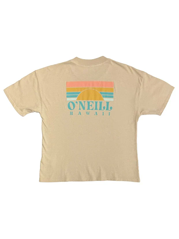 O'NEILL SUNSET RIDGE WOMENS CROP TEE - CEMENT