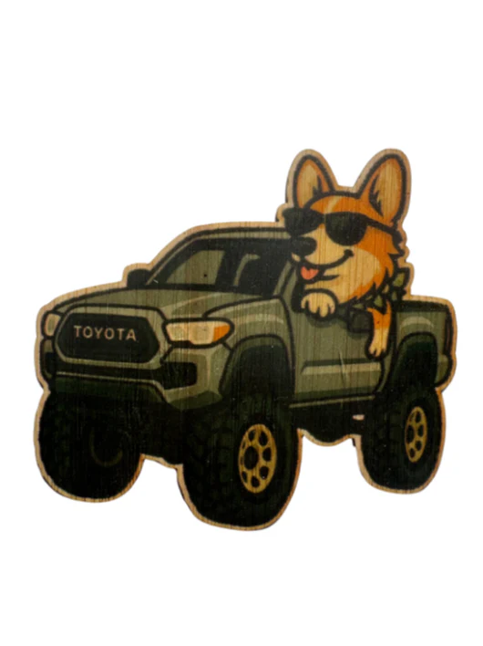 TACOMA CORGI BAMBOO STICKER