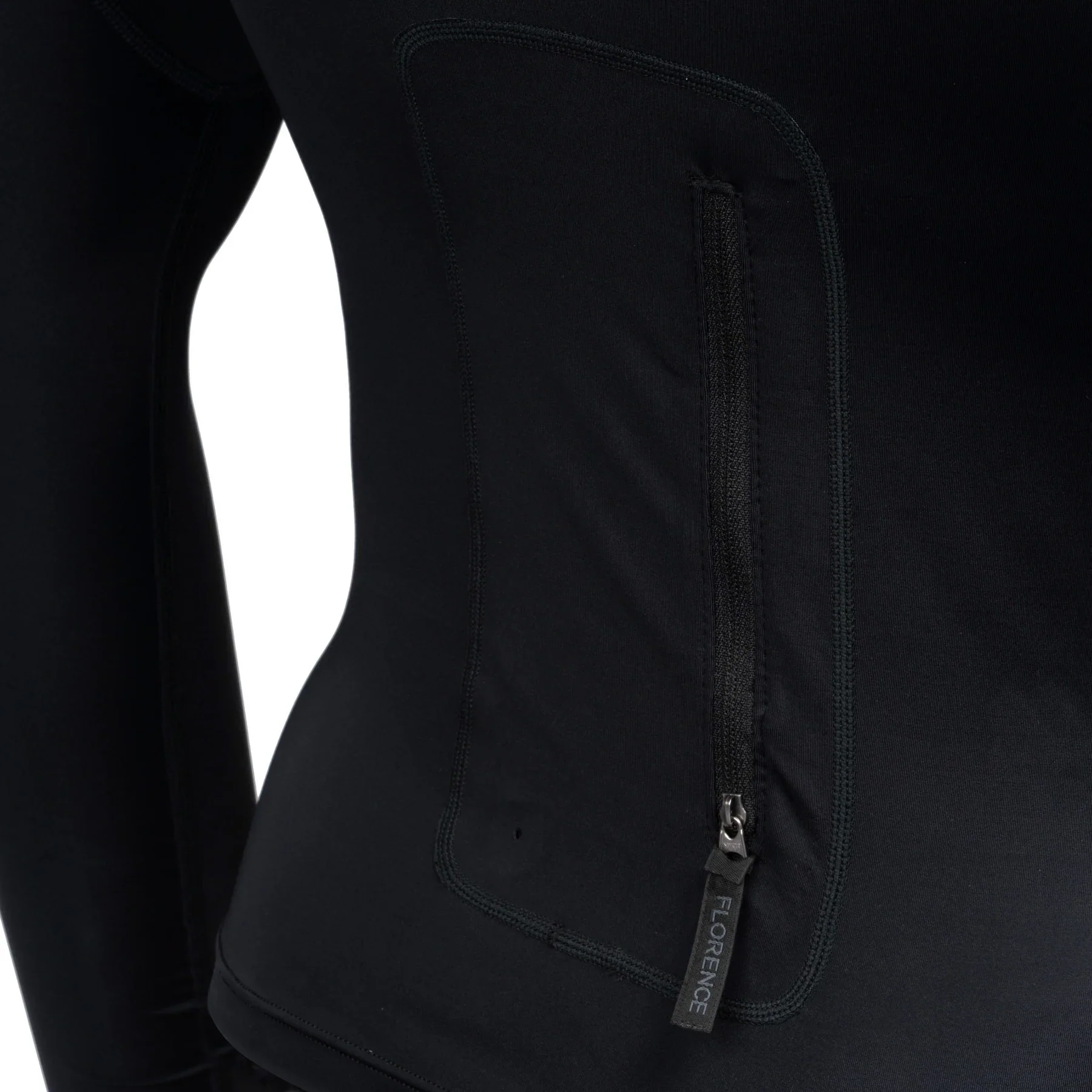 FLORENCE MARINE X UTILITY POCKET LONG SLEEVE HOODED RASHGUARD- BLACK - Image 3