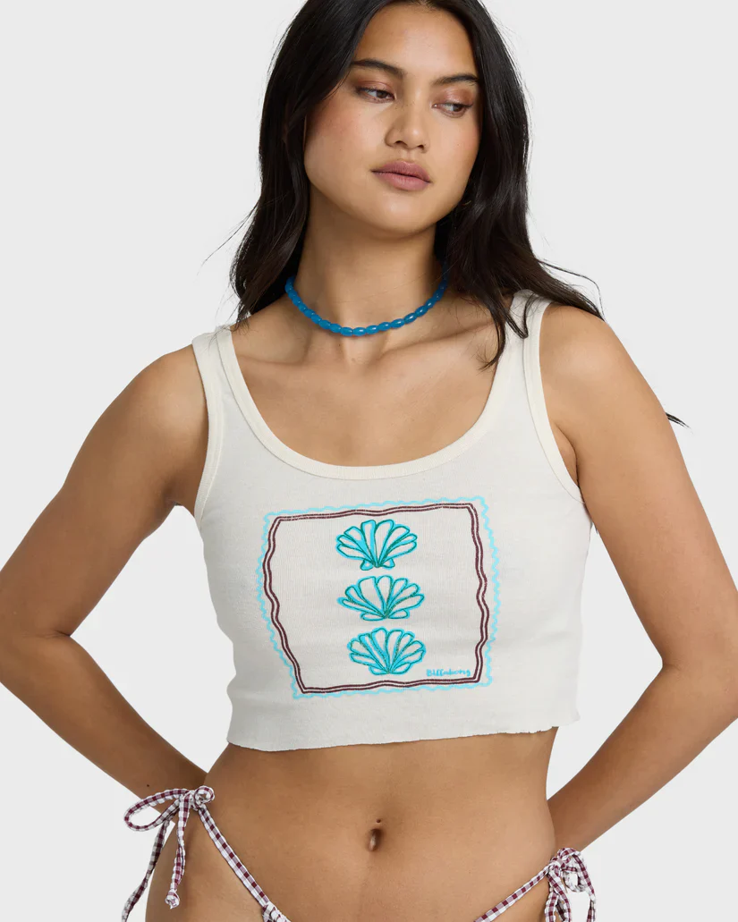 BILLABONG WIND DRIFTER CROP TANK TOP - WHITE