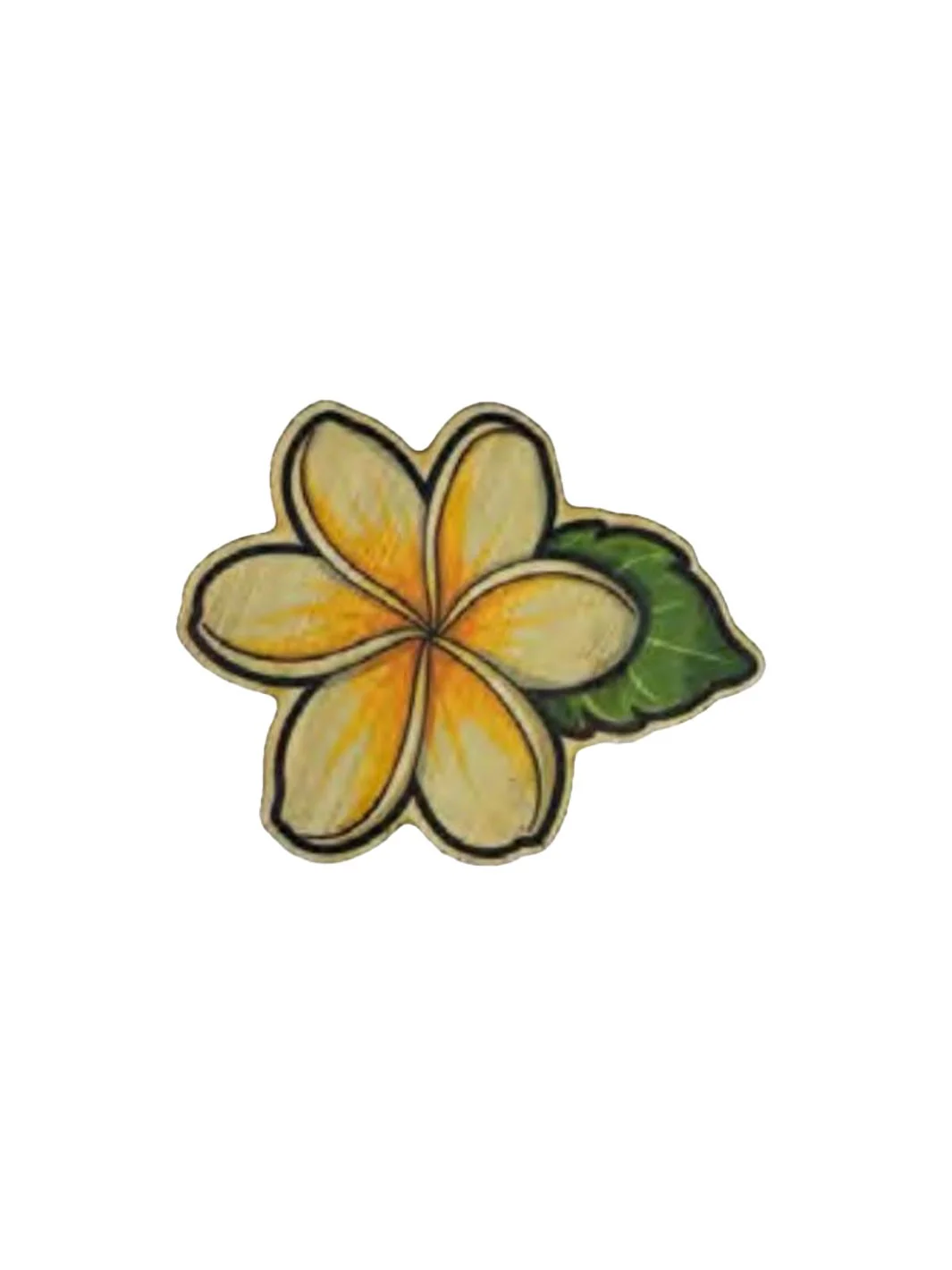 YELLOW PLUMERIA BAMBOO STICKER